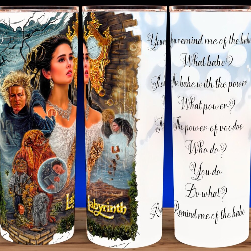 Labyrinth 80's Movie David Bowie - Jennifer Connelly Fantasy Cup Mug Tumbler